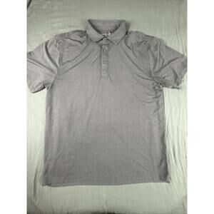 Matte Grey Men's Golf Polo Shirt L Large Gray Heathered Stretch Performance